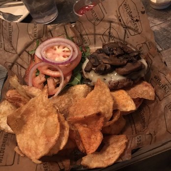 Arizona Wilderness Brewing - Mushroom burger extremely stale chips ok burger and if you want fries instead it's an extra $2.50 up charge - Breweries Near Me - Gilbert, Arizona Arizona Wilderness Brewing - Mushroom burger extremely stale chips ok burger and if you want fries instead it's an extra $2.50 up charge - Breweries Near Me - Gilbert, Arizona