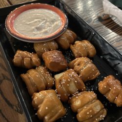 Les Cheneaux Distillers - The Tipper Room - Bavarian pretzel bites appetizer.