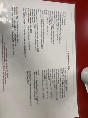 Menu photo 2 Country Corner Cafe Salem, MO Menu photo 2 Country Corner Cafe Salem, MO