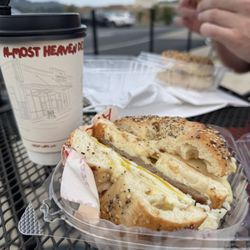 Almost Heaven Dessert - Sausage, egg and cheese bagel
