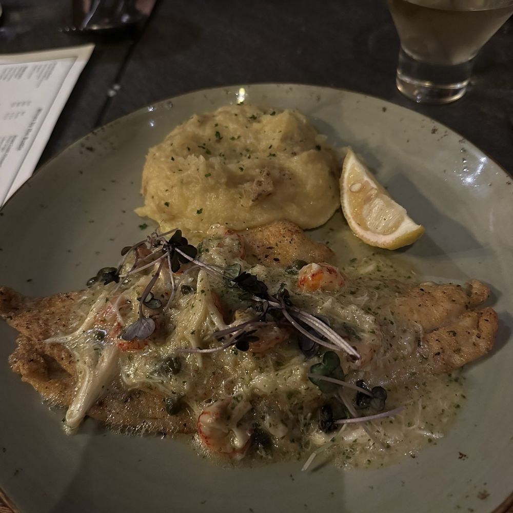 Cabernet Grill - Fish with lump crab and crawfish - Seafood Near Me - Fredericksburg, Texas