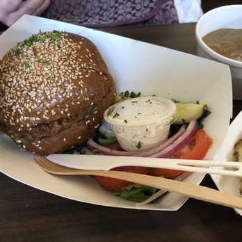 Sluggo's Vegetarian Cafe - Burger and dill dressing - Vegetarian Near Me - Chattanooga, Tennessee Sluggo's Vegetarian Cafe - Burger and dill dressing - Vegetarian Near Me - Chattanooga, Tennessee