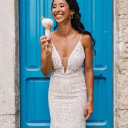 Bijou Bridal & Special Occasion - Solo shot with my fav gelato on elopement day