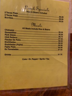 Menu photo 5 El Rincon Kilgore, TX Menu photo 5 El Rincon Kilgore, TX