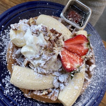 Eight AM - Banana nut waffle - New American Near Me - San Francisco, California Eight AM - Banana nut waffle - New American Near Me - San Francisco, California