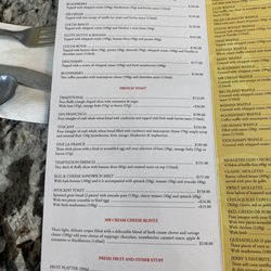 Mr Cream Pancakes And Waffles - Menu Page 1.