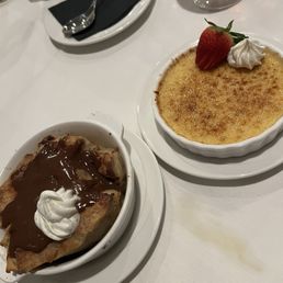 Great desserts! Chocolate bread pudding and crème brûlées both wonderful. Great desserts! Chocolate bread pudding and crème brûlées both wonderful.