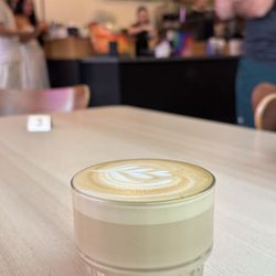 Latte and front counter