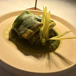 Hoja Santa Halibut  Perfect Cooked halibut with pipian verde. It was meaty, light and tasted delicious