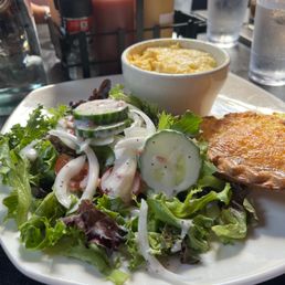 crab quiche with cheese grits and salad crab quiche with cheese grits and salad