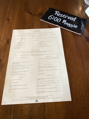 Menu photo 1 The Britannia London, XGL Menu photo 1 The Britannia London, XGL