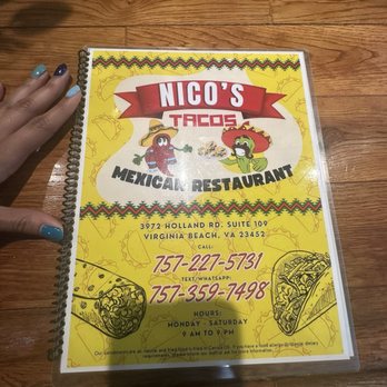Nico's Tacos - Logo for menu - Mexican Near Me - Virginia Beach, Virginia Nico's Tacos - Logo for menu - Mexican Near Me - Virginia Beach, Virginia