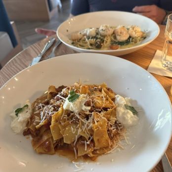 The Finch - Papardelle Bolognese and White Wine Shrimp Scampi - American Near Me - Nashville, Tennessee The Finch - Papardelle Bolognese and White Wine Shrimp Scampi - American Near Me - Nashville, Tennessee