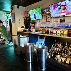 The Bench Warmer - The bar with Matt making Bloody Mary's.