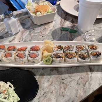 Atami Grill & Sushi 2 - Spicy Tuna Roll and Salmon Skin Roll - Japanese Near Me - Canton, Georgia Atami Grill & Sushi 2 - Spicy Tuna Roll and Salmon Skin Roll - Japanese Near Me - Canton, Georgia