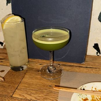 nonono - Matcha martini and Kimino Yuzu Sparkling Juice - Izakaya Near Me - New York, New York nonono - Matcha martini and Kimino Yuzu Sparkling Juice - Izakaya Near Me - New York, New York
