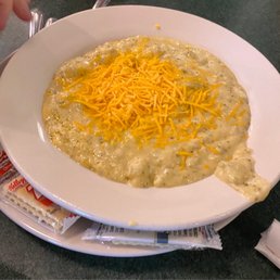 Broccoli cheddar soup.. not bad.. Broccoli cheddar soup.. not bad..