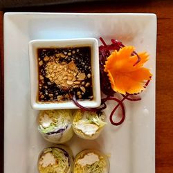 Spring rolls with dipping sauce