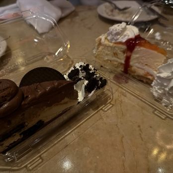 The Cheesecake Factory - Oreo Dream Extreme Cheesecake, Peach Perfect with Raspberry Drizzle Cheesecake - Desserts Near Me - Cerritos, California The Cheesecake Factory - Oreo Dream Extreme Cheesecake, Peach Perfect with Raspberry Drizzle Cheesecake - Desserts Near Me - Cerritos, California