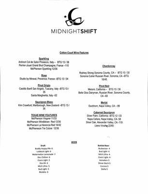 Menu photo 7 The Midnight Shift Restaurant & Bar Lubbock, TX Menu photo 7 The Midnight Shift Restaurant & Bar Lubbock, TX