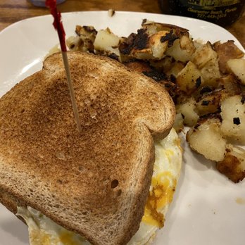 Beach Shanty Cafe - Egg and cheese sandwich with home fries - Breakfast & Brunch Near Me - Clearwater, Florida