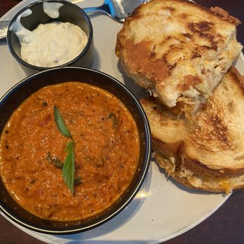 Let’s Yolk About It - Grilled cheese with crab and tomato soup , homemade tarter sauce - Breakfast & Brunch Near Me - Long Beach, California Let’s Yolk About It - Grilled cheese with crab and tomato soup , homemade tarter sauce - Breakfast & Brunch Near Me - Long Beach, California