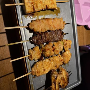 Izakaya Nana - Izakaya skewers. Chicken and mushroom had a sauce too sweet. Order the beef and pork jowl - Japanese Near Me - Chantilly, Virginia