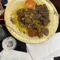 Pit Stop Italian Restaurant - Gyro over rice platter