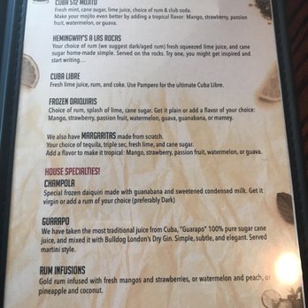 Cuba 512 - Delicious drink menu! - Caribbean Near Me - Austin, Texas Cuba 512 - Delicious drink menu! - Caribbean Near Me - Austin, Texas