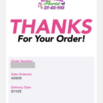 Carousel Florist - Order confirmation - Florists Near Me - Rockledge, Florida