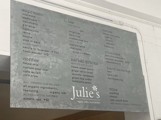 Menu photo 1 Julie's Coffee and Tea Garden Alameda, CA Menu photo 1 Julie's Coffee and Tea Garden Alameda, CA