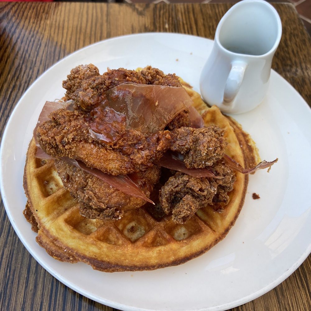 AOC - Spanish Fried Chicken & Cornmeal Waffle - Cocktail Bars Near Me - Los Angeles, California
