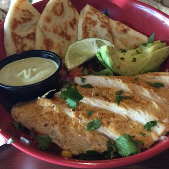Hops n Drops - Chicken avocado salad. Both meals we ordered came with pita bread. - American Near Me - Happy Valley, Oregon