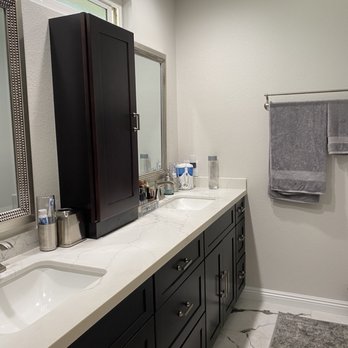 D&M General Construction - My bathroom is very long and narrow but replacing the sink made it look so much better - General Contractors Near Me