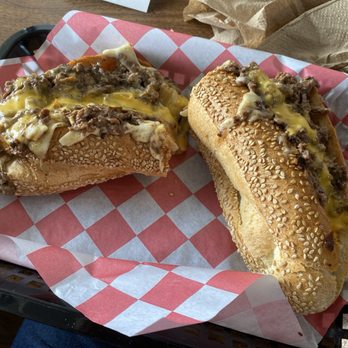 The Cheesesteak Guy - Cheesesteak with whiz and Cooper Sharp, and fried onions - Cheesesteaks Near Me - Lemoyne, Pennsylvania