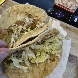 No cheese and no hot sauce and barely any meat... plus it was COLD.. how can a deep fried taco even be cold?