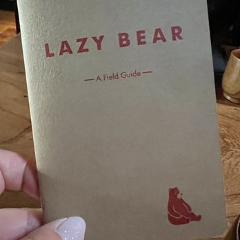 Lazy Bear - Follow along menu - New American Near Me - San Francisco, California