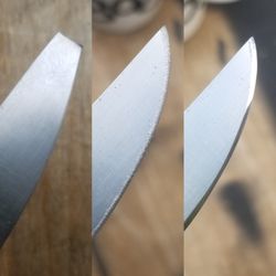 Full Throttle Sharpening - Tip repair on a stainless steel boning knife.