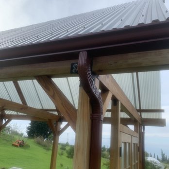 The Rain Gutter Brothers - Brick brown gutters attached to playhouse. - Gutter Services Near Me - Haiku, Hawaii The Rain Gutter Brothers - Brick brown gutters attached to playhouse. - Gutter Services Near Me - Haiku, Hawaii