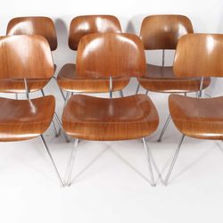MidMod Decor - Vintage Mid-Century Modern Furniture - A set of early Eames Bent Plywood dining chairs