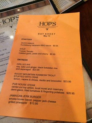 Menu photo 8 Hops Downtown Grill Kalispell, MT