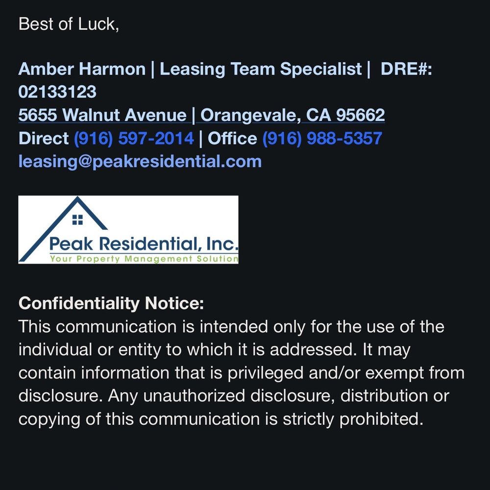 Peak Residential - Amber's smart Alec remark - Property Management Near Me - Orangevale, California Peak Residential - Amber's smart Alec remark - Property Management Near Me - Orangevale, California