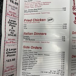 Jim & Nena's Pizzeria - Menu