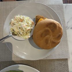 Grouper sandwich with slaw