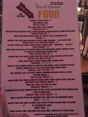 Menu photo 3 The World Famous Athens, GA Menu photo 3 The World Famous Athens, GA