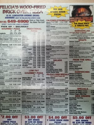 Menu photo 4 Felicias Pizza Kitchen Ardmore, PA Menu photo 4 Felicias Pizza Kitchen Ardmore, PA