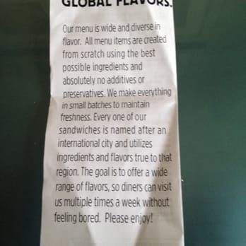 SUNdeVICH - This is the back of the take out menu. - Sandwiches Near Me - Washington, DC, District of Columbia