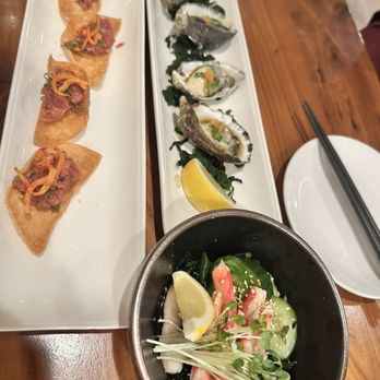 SanKai Sushi - Fatty tuna on a crispy chip, crab tartare, Fat Bastard oysters - Sushi Bars Near Me - Edmonds, Washington SanKai Sushi - Fatty tuna on a crispy chip, crab tartare, Fat Bastard oysters - Sushi Bars Near Me - Edmonds, Washington