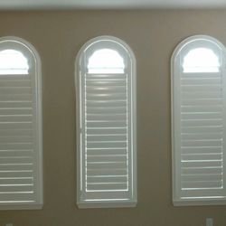 Custom Shutters And Blinds For Less - Three arch shutters great installation and fit!
