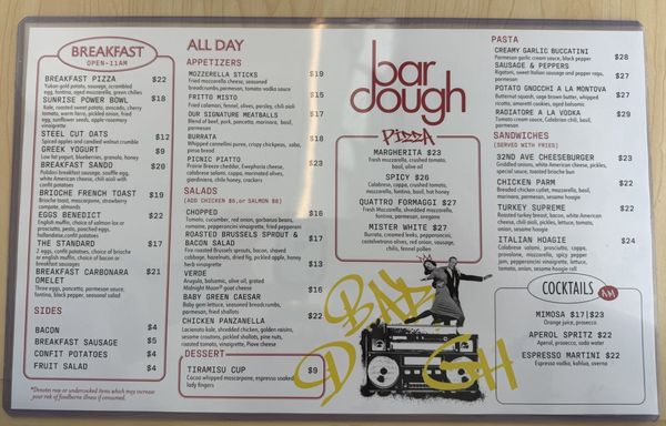 Menu photo 3 Bar Dough Denver, CO